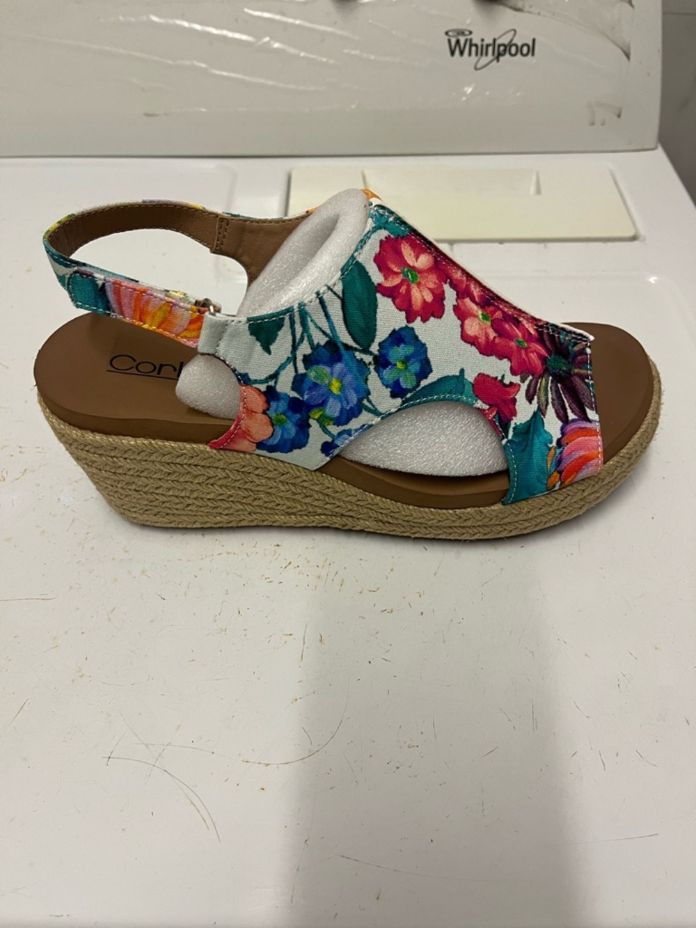 Corkys Floral Multicolor Espadrille Wedge Sandals
